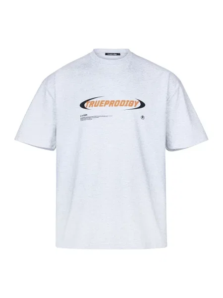 Trueprodigy Tricou Ravi gri amestecat / portocaliu negru