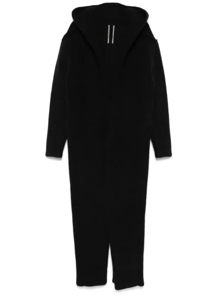 Palton Rick Owens cu glugă negru
