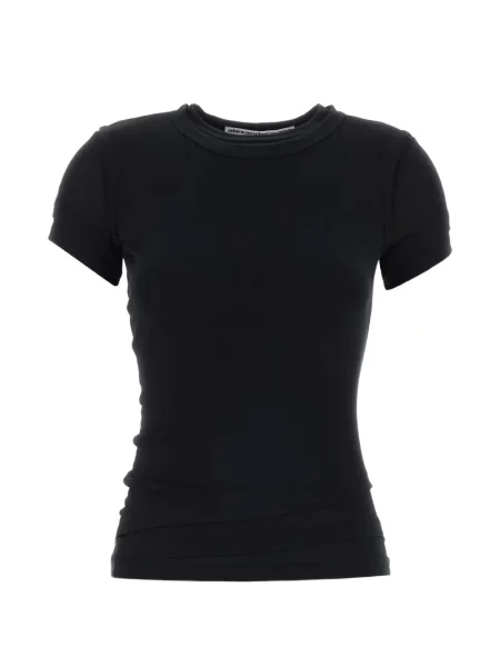 Tricou Alexander Wang cu decolteu rotund negru