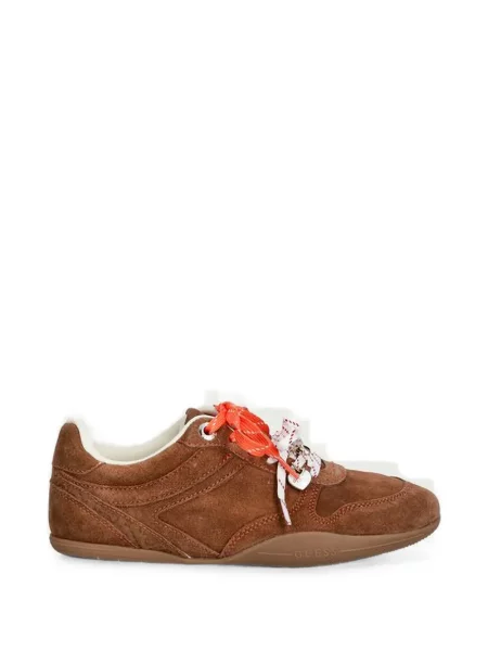 Sneakerși Guess din piele de căprioară maro
