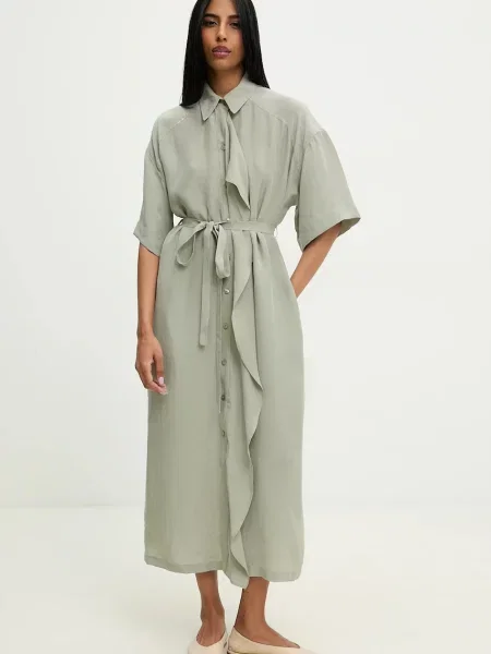 Answear Lab rochie midi evazati verde