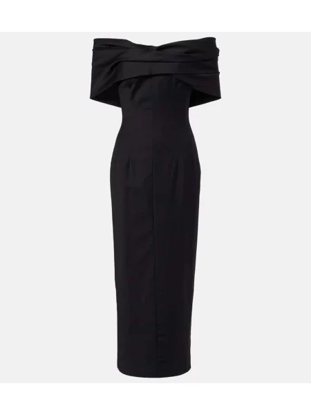 Rochie maxi Tove de lână de costum negru