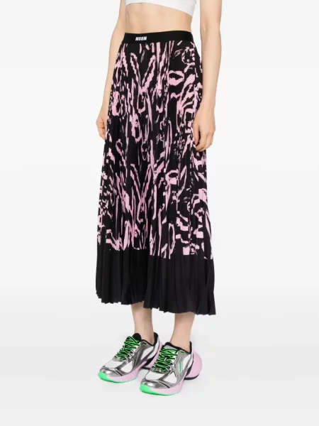 Fusta plisata Msgm cu imagine plisată negru