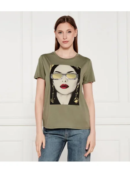 GUESS Tricou SUNGLASSES MODEL EASY verde