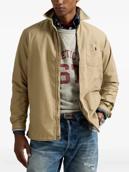 Haftowana koszulka polo Polo Ralph Lauren w paski ze sznurkiem niebieska