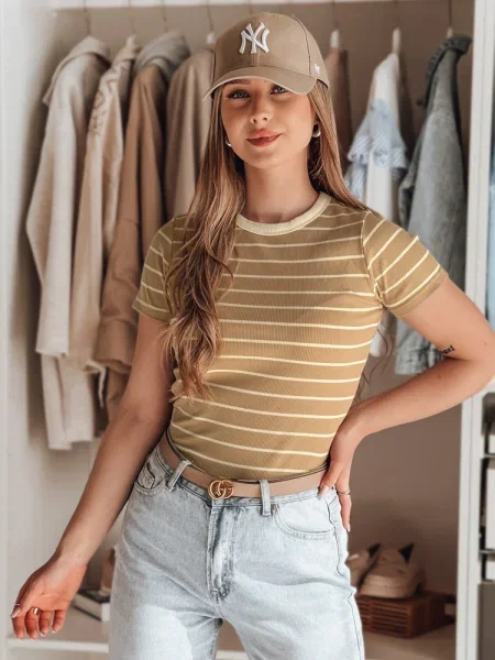 Tricou Dstreet cu dungi maro