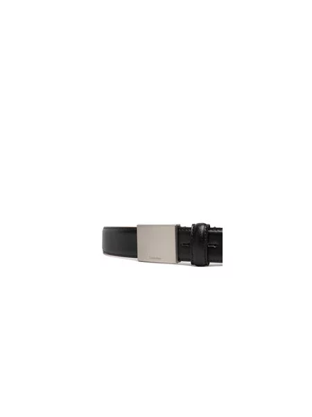Calvin Klein pas Logo Plaque Smooth črna