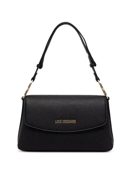 Geantă shopper Love Moschino cu autograf negru