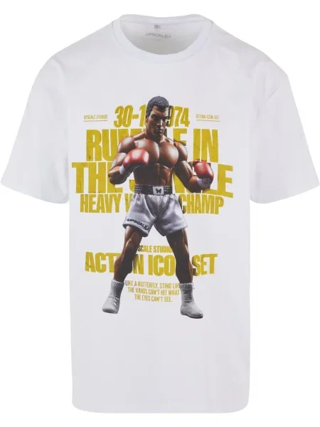 MT Upscale Tricou Rumble maro închis / galben șofran / gri alb