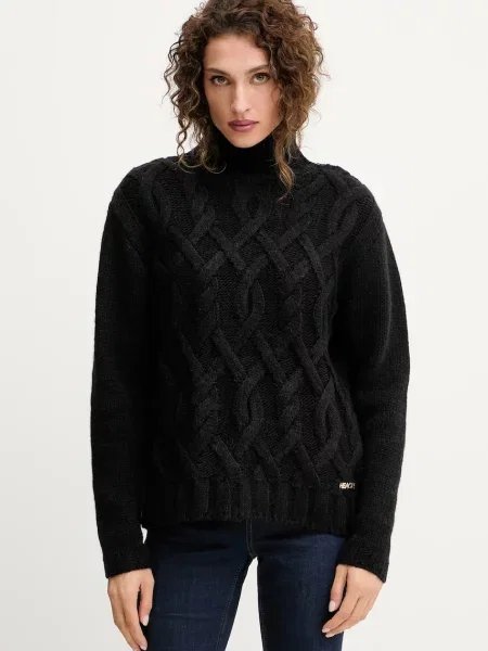 Silvian Heach pulover din amestec de lână HENRY călduros cu guler negru