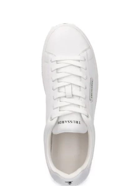 Sneakerși Trussardi cu autograf alb