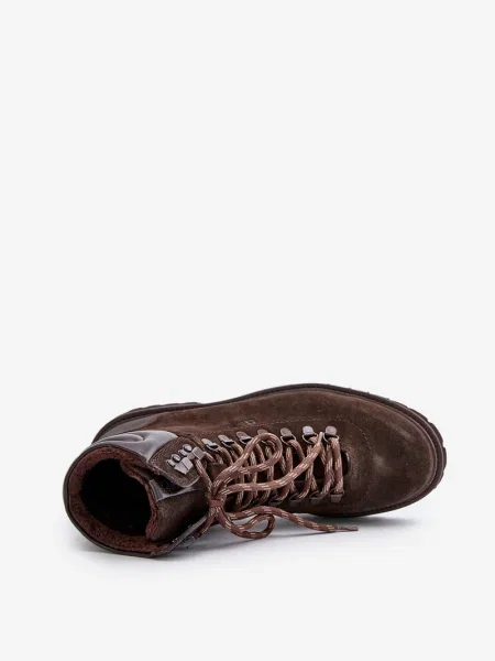 Čevlji do gležnjev Big Star Shoes iz semiša obrezano izolirana črna