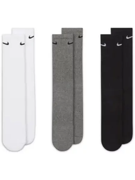 NIKE Športové ponožky / čierna / sivá melírovaná biela