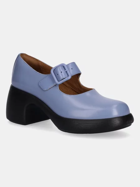 Кожени обувки с дебел Camper Thelma II с дебел синьо