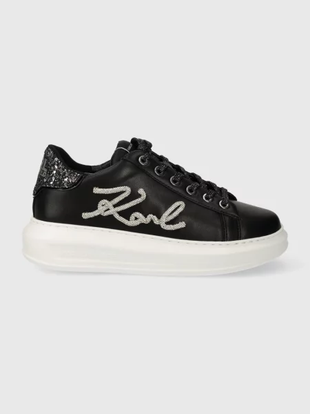 Karl Lagerfeld sneakersy skórzane KAPRI czarny