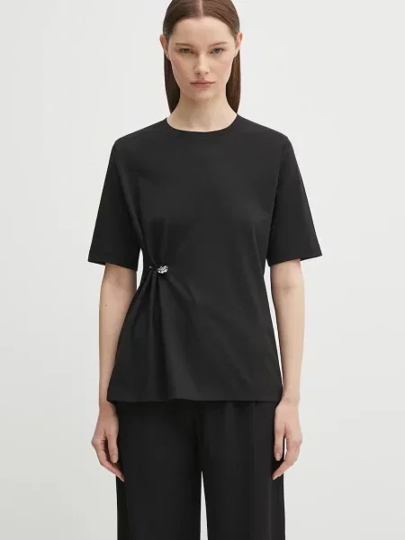 Kenzo tricou din Gots Drap Detail Loose negru