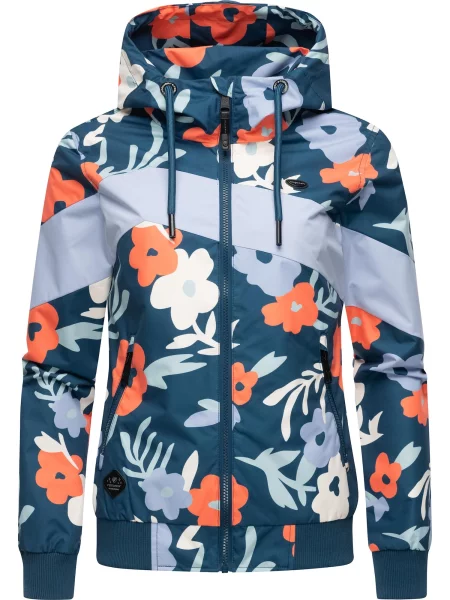 Ragwear Geacă funcțională Nuggie albastru deschis / verde petrol / portocaliu alb