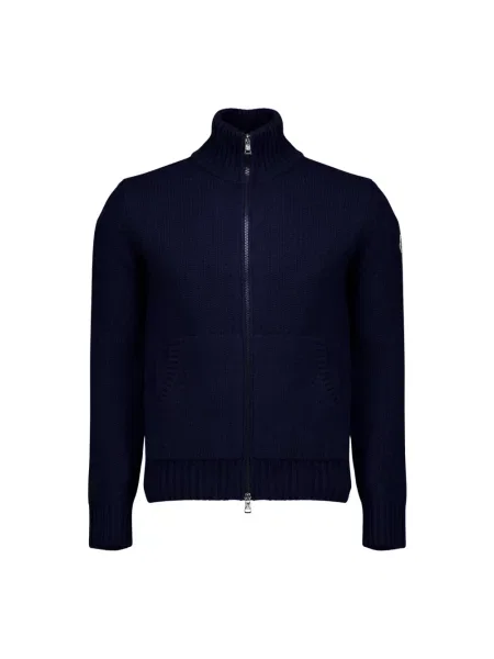Kardigan Moncler z kaszmiru niebieski
