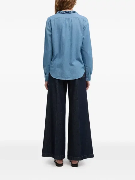 Gulerat cămașă Aspesi cu volane albastru