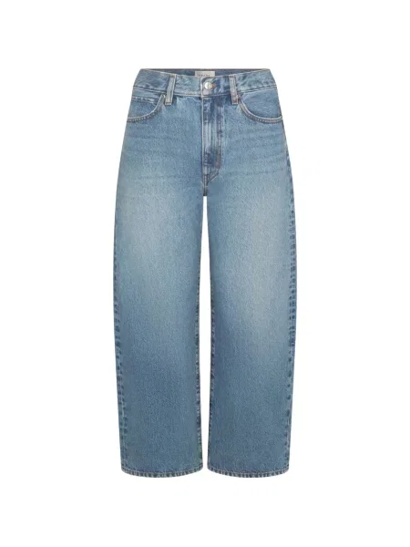 Jeansy Frame z kokardką o krotszym kroju niebieskie