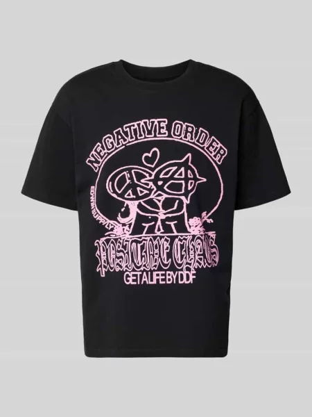 T-shirt z nadrukiem z motywem model POSITIVE CHAOS' Edwin czarna