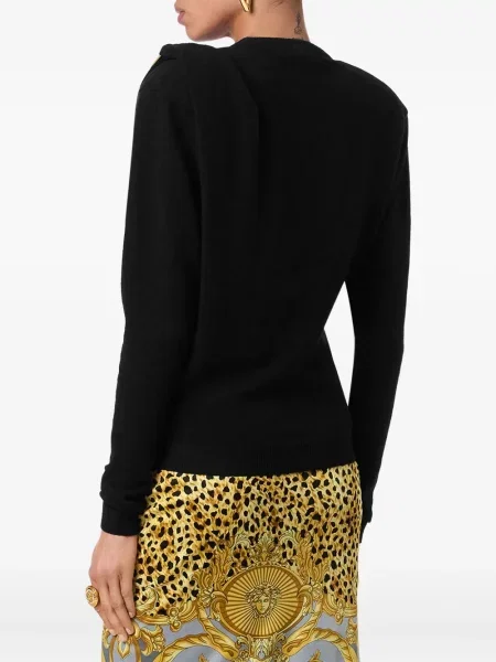 Pulover Versace de lână cu cataramă negru