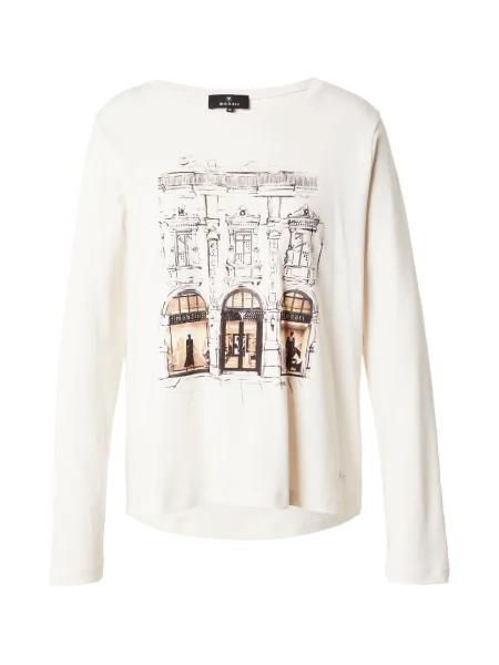 Monari Tričko starobéžová / černá bílá