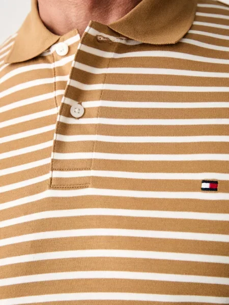Tommy Hilfiger тениска с яка мъжка от бежово
