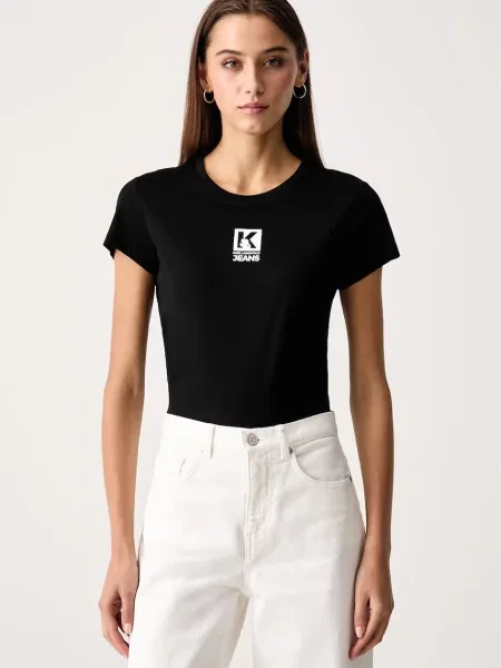 Karl Lagerfeld Jeans tricou pentru femei cu modal negru