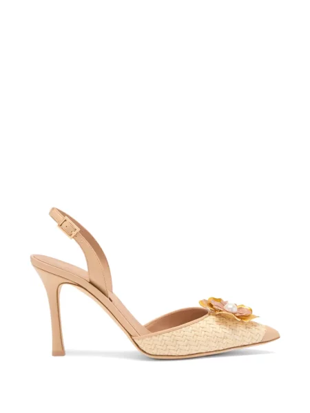 Pantofi cu toc Malone Souliers cu model floral slingback
