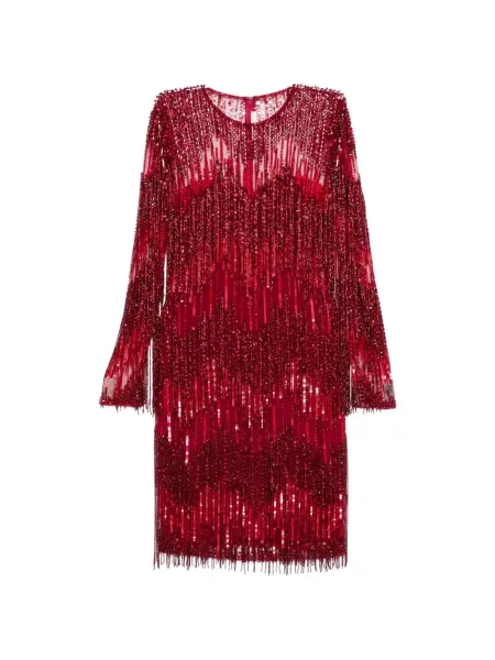 Rochie Naeem Khan cu franjuri roșu