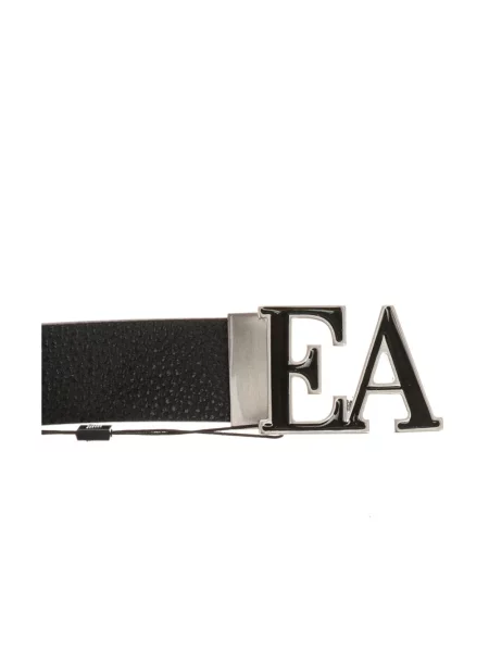 Pasek Emporio Armani skórzany czarny