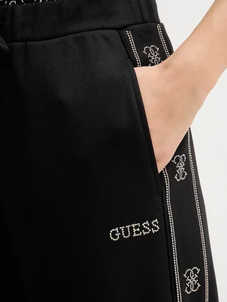 Спортивные штаны Guess с аппликацией черные