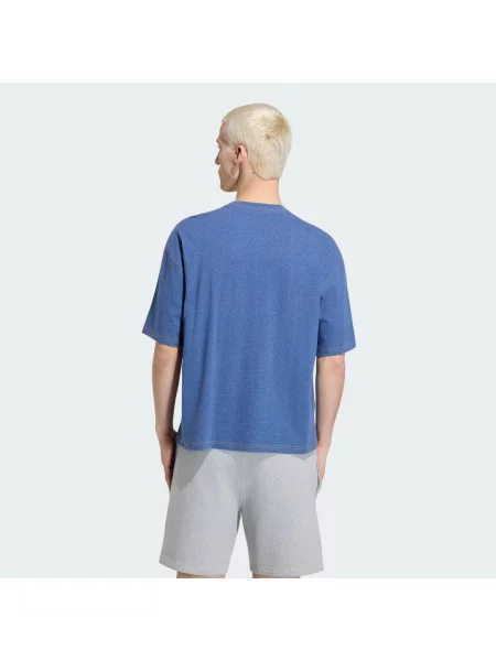 KOSZULKA REFOIL ESSENTIALS MELANGE LOOSE CROPPED niebieska