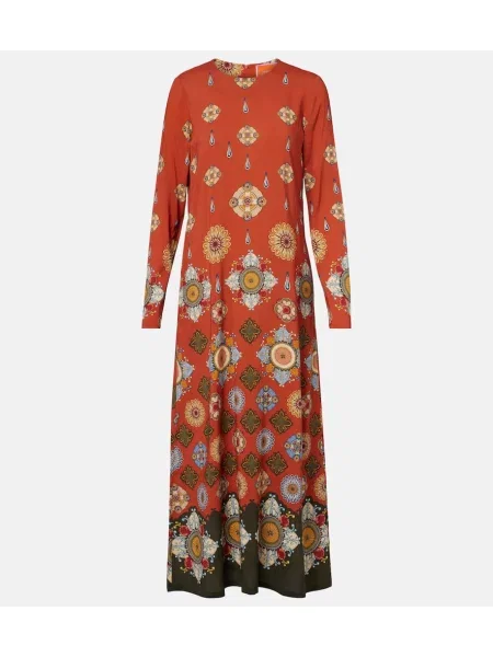Rochie maxi La Doublej cu imagine din jerseu de costum portocaliu