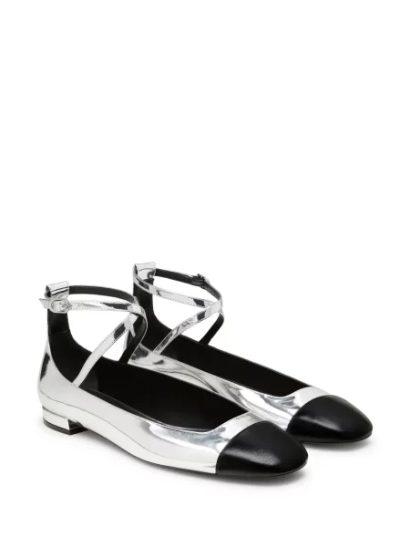 Balerini Stuart Weitzman din piele argintiu