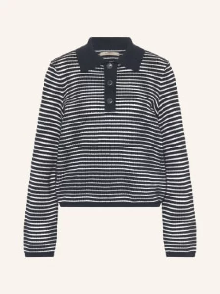 Barbour Dzianinowa Koszulka Polo Inez blau białe