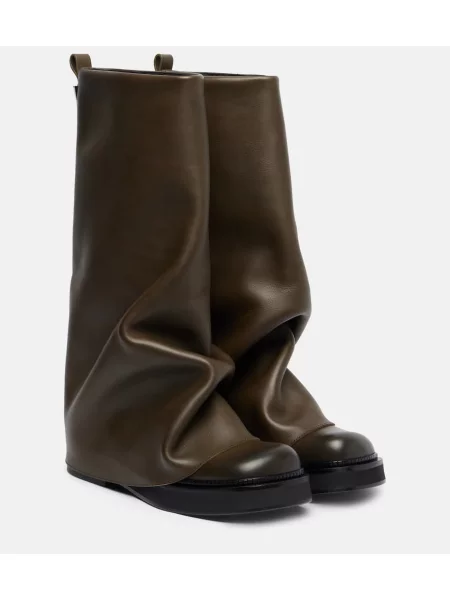 Botine The Attico din piele verde