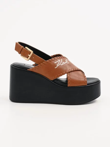 Обувки с тънък Karl Lagerfeld WENDY оранжево
