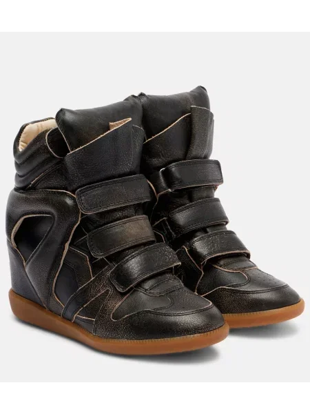 Sneakersy Isabel Marant skórzane brązowe