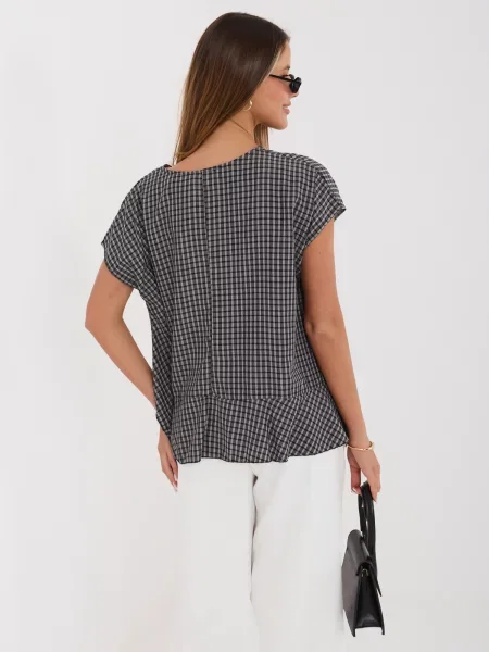 Bluză Italy Moda cu mâneci scurte negru