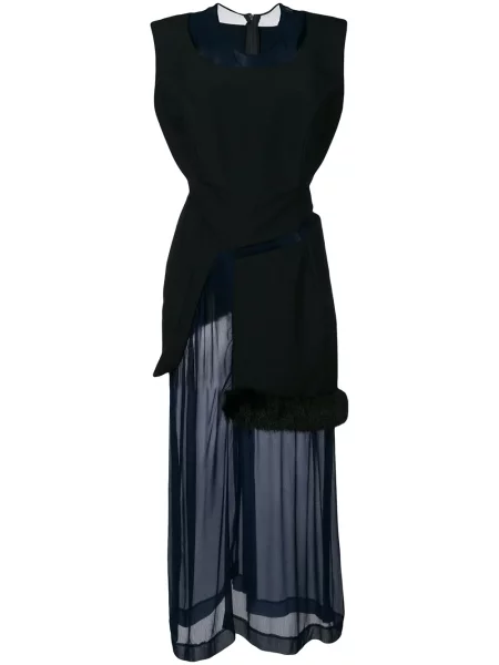 Průsvitné oblekové šaty Comme Des Garçons Pre-owned modré