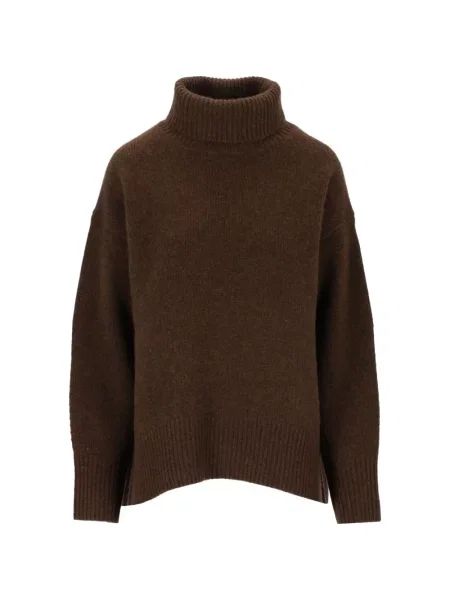 Pulover Arch4 din cașmir chunky maro