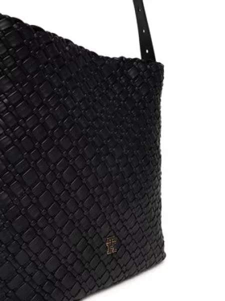 Ruksak Tommy Hilfiger upletena crna