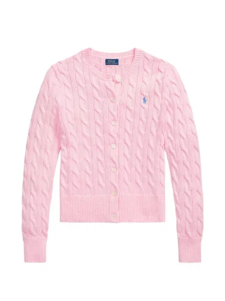 Fleece polo Polo Ralph Lauren με κέντημα με λαιμόκοψη v κόκκινο