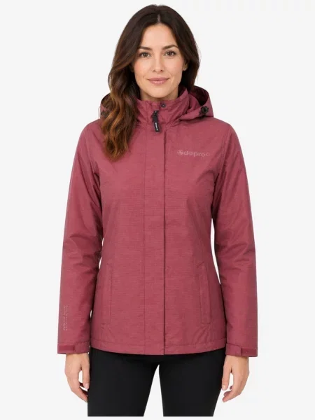 Deproc Zimná bunda Outdoorjacke LAVAL Damen Regenjacke Wanderjacke vínovo červená