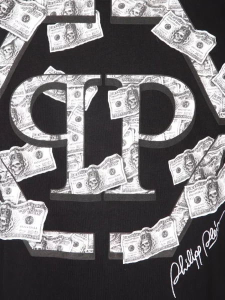 Tricou Philipp Plein cu decolteu rotund negru