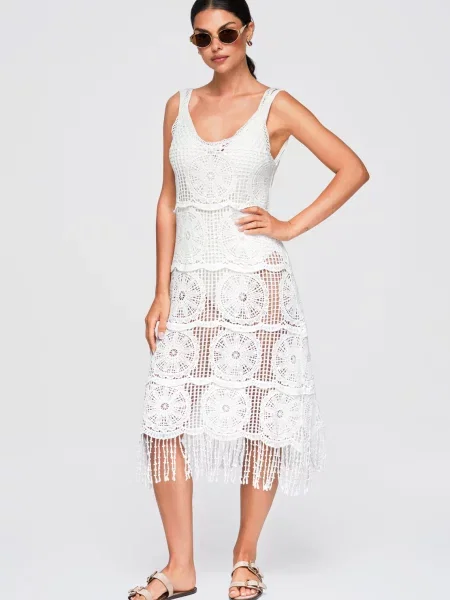 Rochie midi Ombre alb