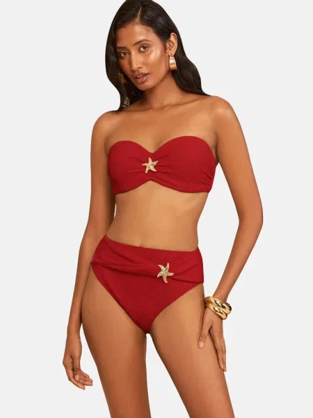 Love & roses Sutien costum de baie auriu roșu