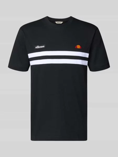 T-shirt z haftami z logo model VENIRE' Ellesse czarna